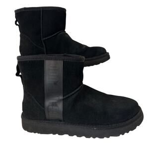 Ugg Women's Classic Mini Side Logo Boots 5" Shaft Black Size 7 Suede 1122558